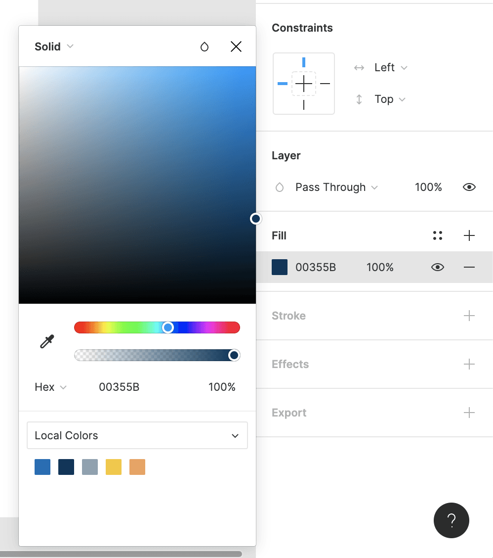 Selecting color